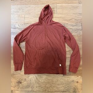 Vuori Ponto Performance Half Zip Hoodie Men’s M red Clay Heather